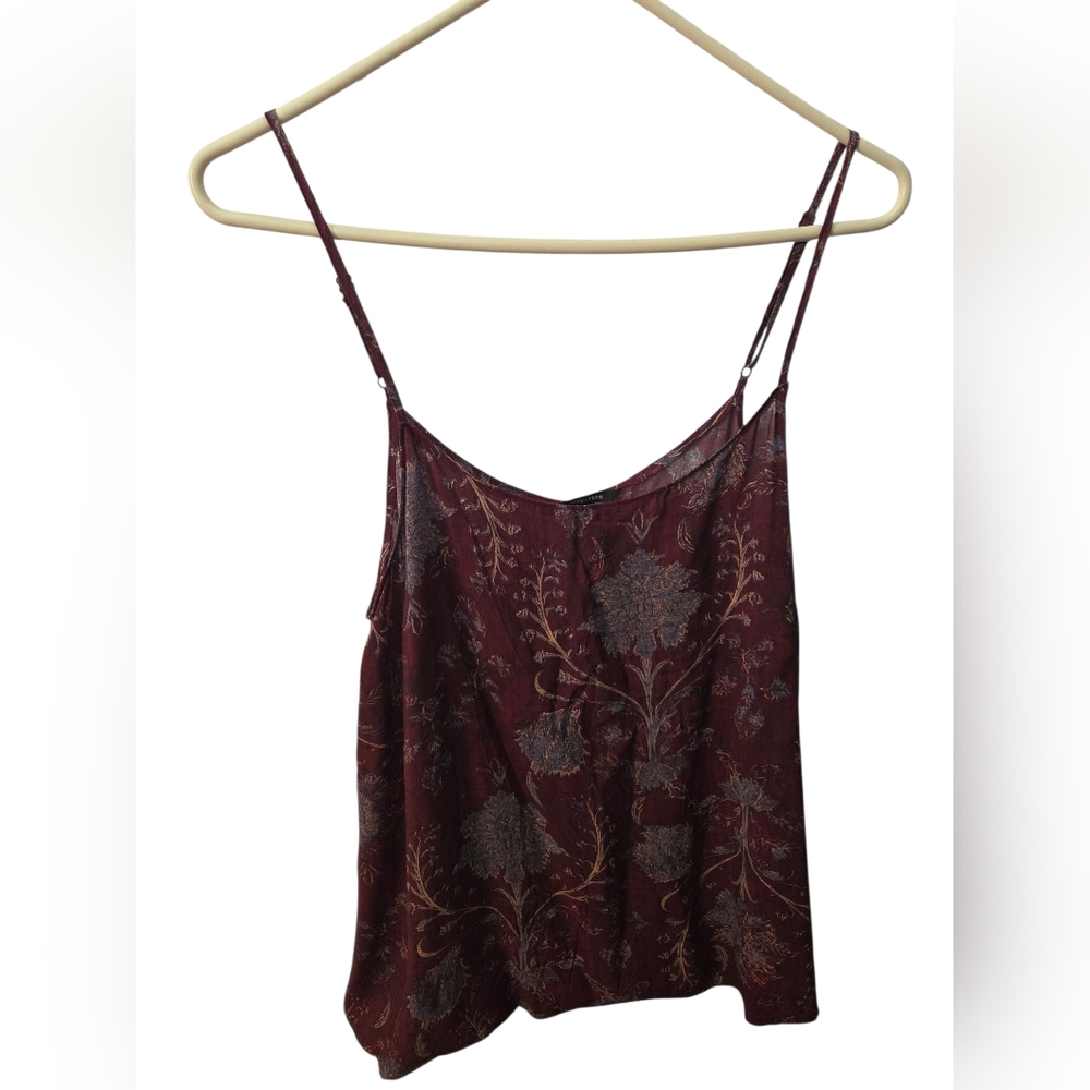 Peruvian Connection Maroon Blue Camisole Tank Top Size L